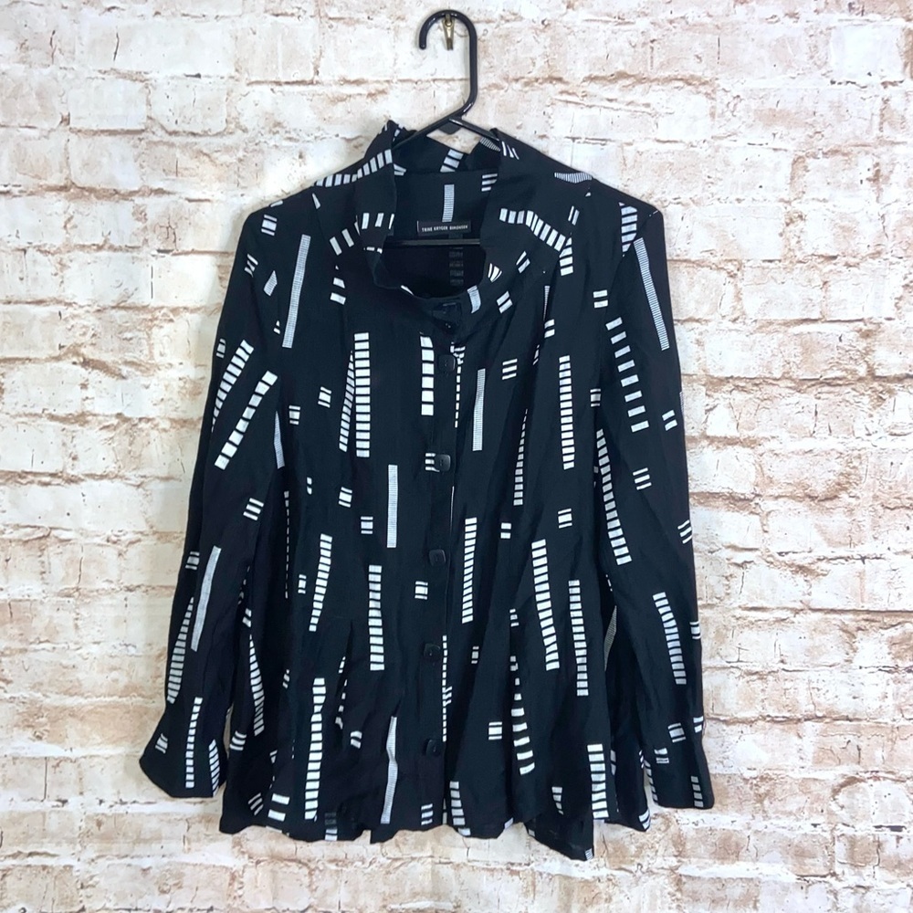 Trine Kryger Simonsen A-Line Amia Shirt Black & White Size 38 US 8